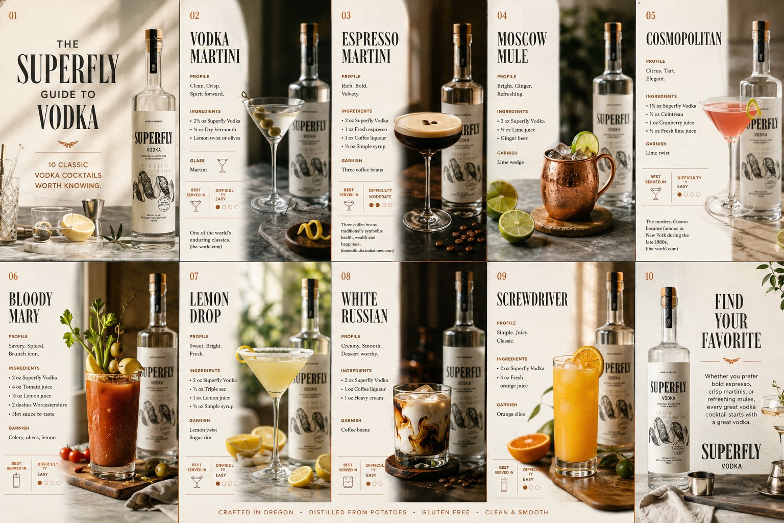 Superfly carousel — The Superfly Guide to Vodka, 10 classic cocktails